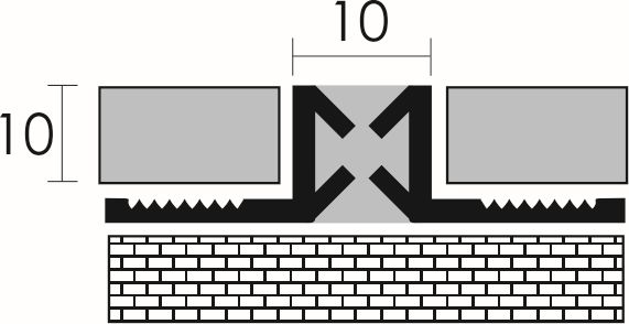 Dilatációs fugaprofil 10 mm Alu natúr, fekete